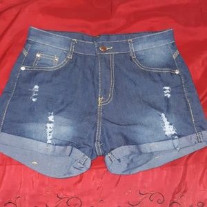Mid rise jean shorts